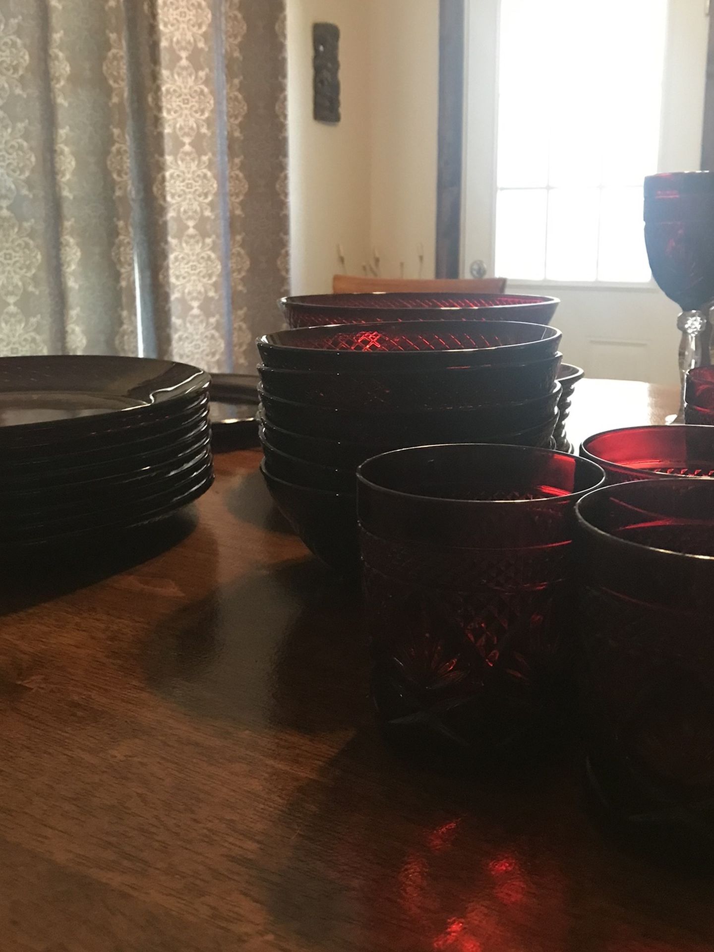 Vintage Ruby Red Dish Set