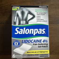 Salonpas Lidocaine 4% Pain Relieving Gel-Patch