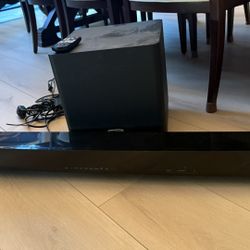 Soundbar (Yamaha) and Wireless subwoofer (Polk audio)