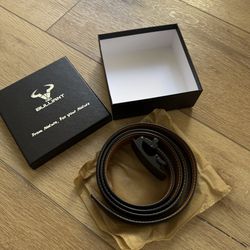 Bulliant Men’s Ratchet Belt with Automatic Buckle – Black Textured Strap Gift Box