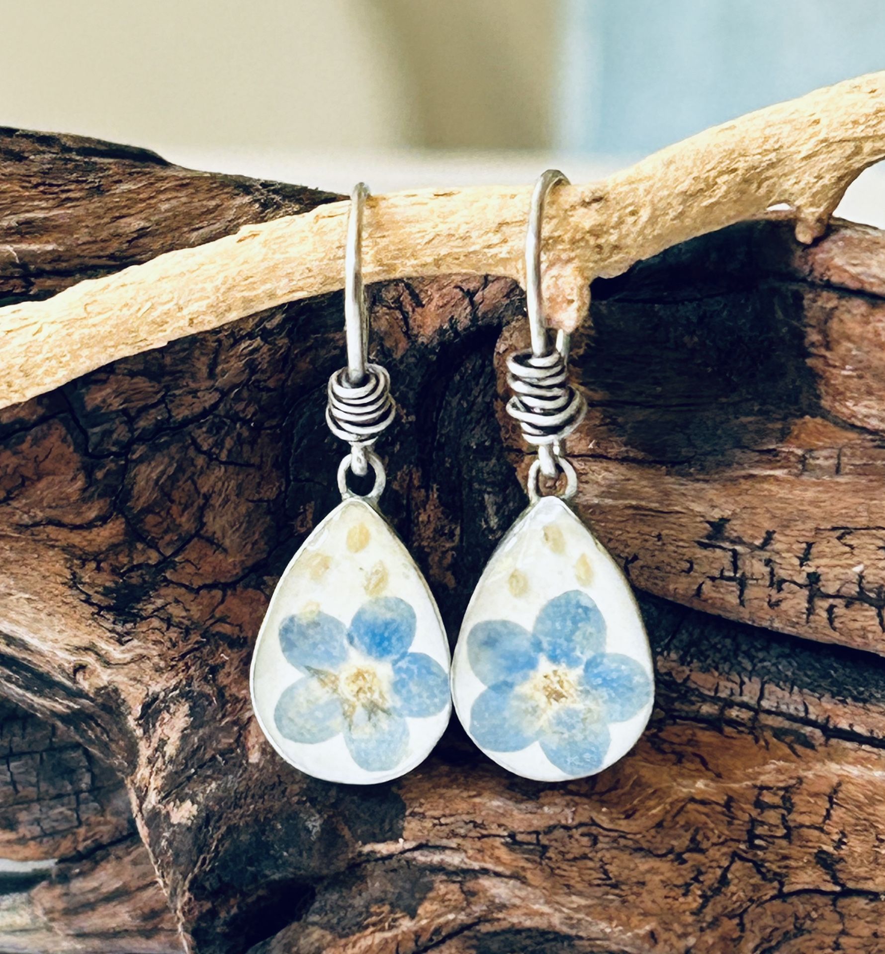 Handcrafted Botanical Earrings/ .925 Sterling Silver