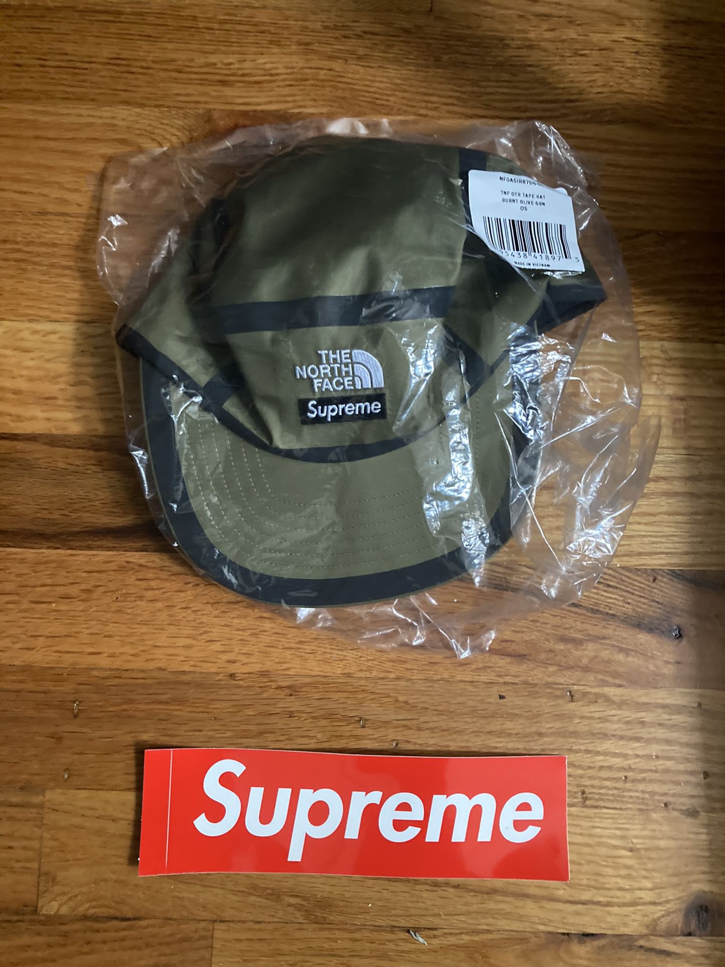 Supreme x The North Face Olive Outer Tape Seam Logo Hat Camp Cap DS, Men's