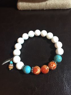 Beautiful Handmade blue turquoise bracelet!