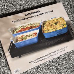 Chefman Family Sized Glass Top Warming Tray