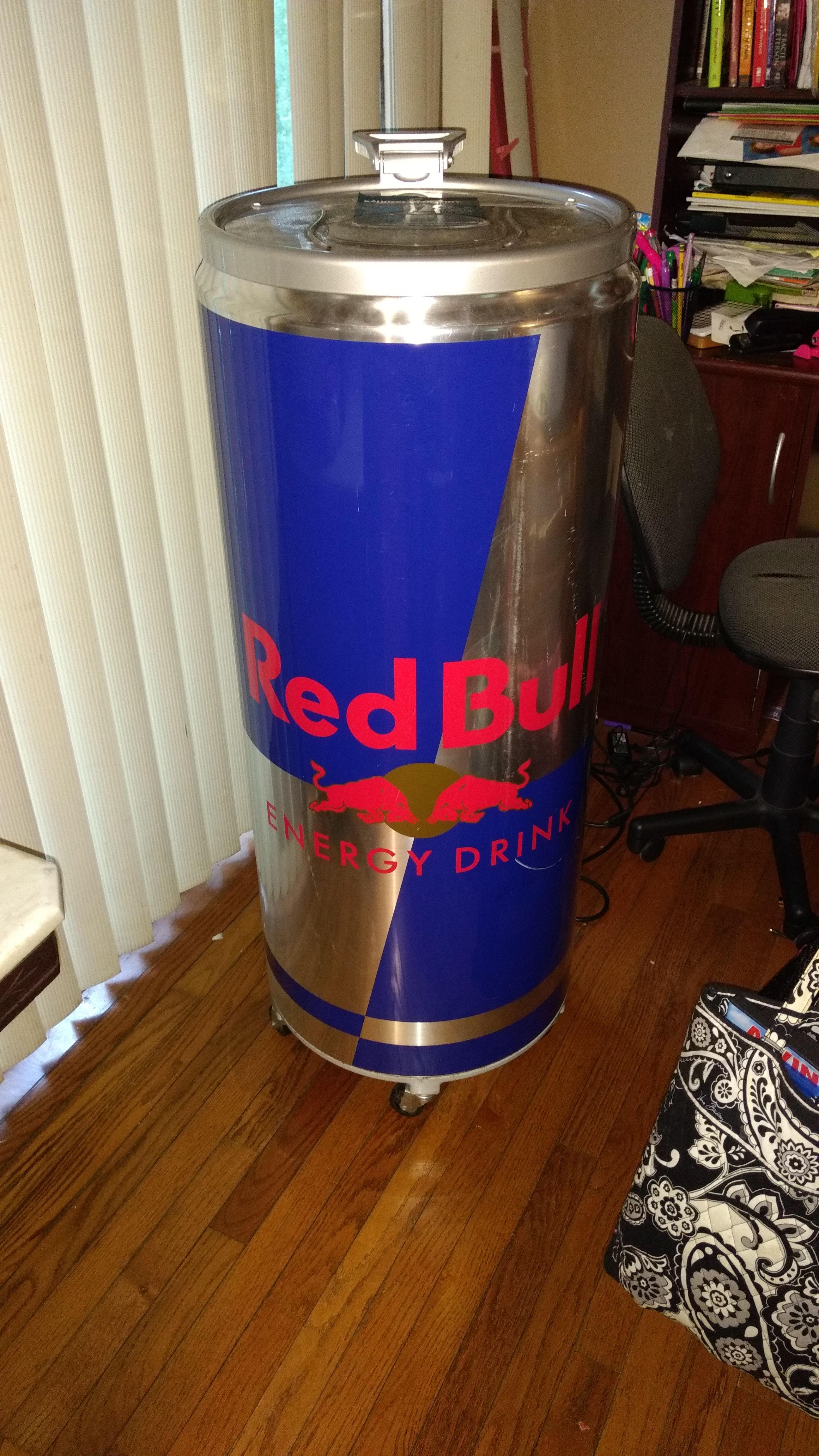 Electric Red Bull cooler on wheels (brand new)