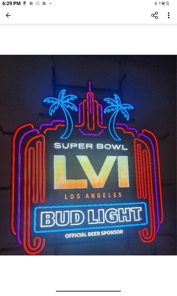 Super Bowl LVI 56 

Rams vs Bengals Neon light. 

I have a pair 

1 For$300 2 For $500