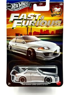 Hot Wheels Silver Series 1:64 Scale Fast & Furious  - 1993 Honda Civic Coupe EX EJ1
