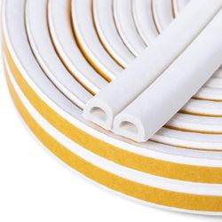 3 pack of 16.5 Ft (White) total 50 Ft Door & Window Weather Stripping, Soundproof Insulation Seal Strip with Self-Adhesive Rubber Collision Protection