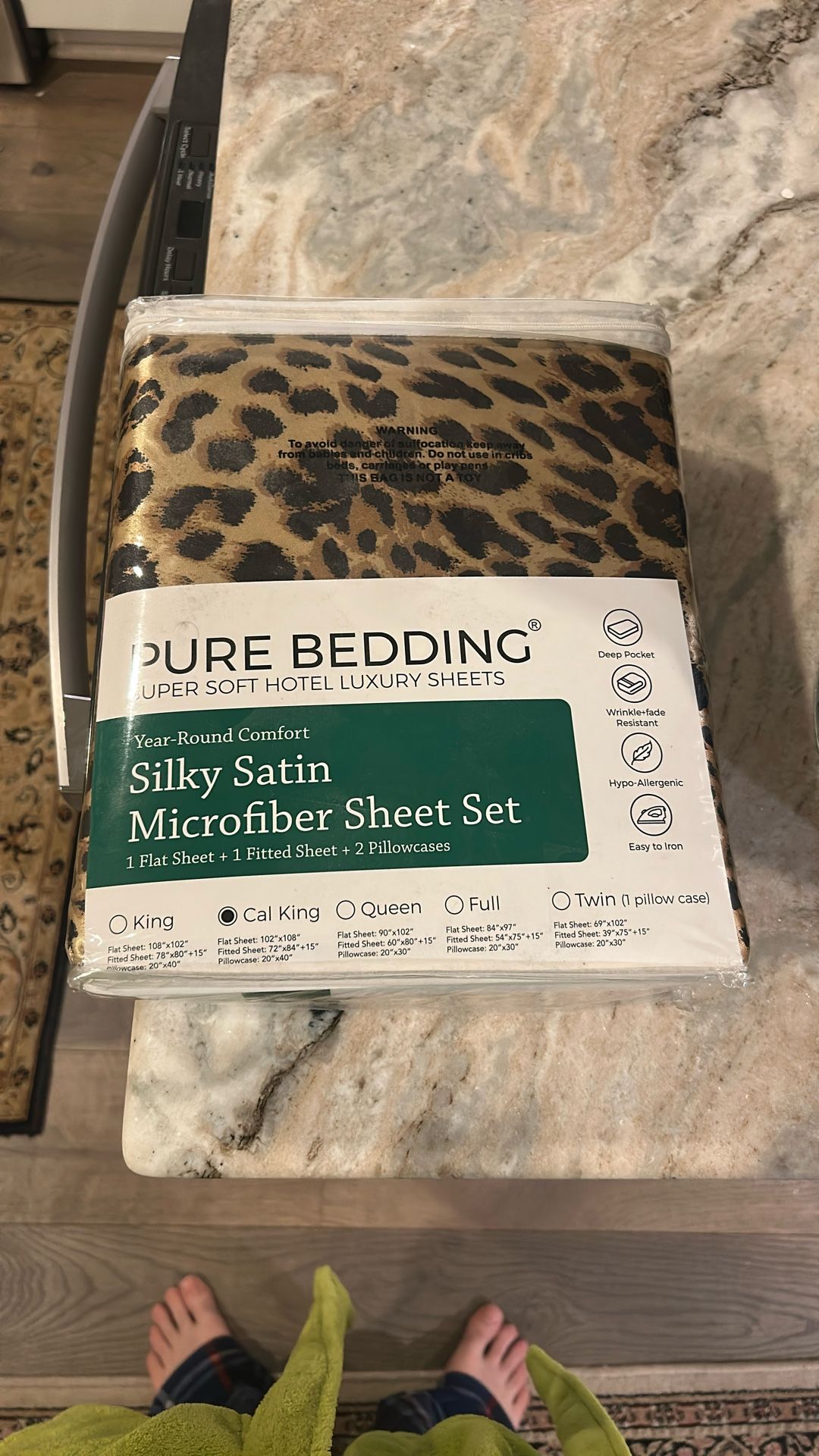 Leopard print silk sheets for California King