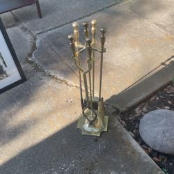 Brass Fireplace Set 
