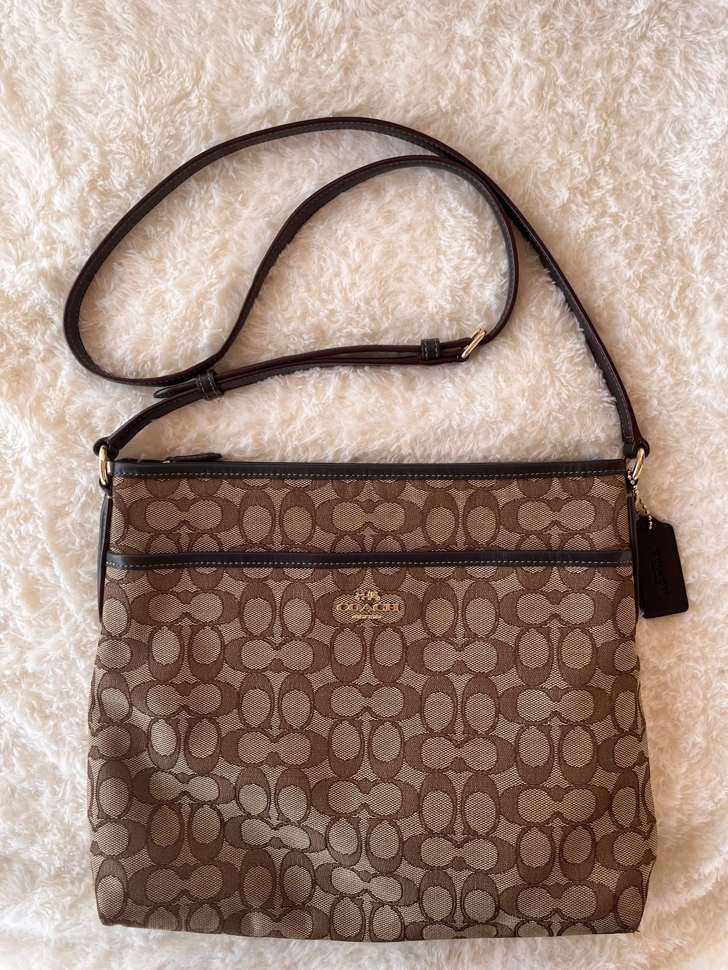 ✨COACH Shoulder Bag Signature Canvas Brown - F58285 ✨