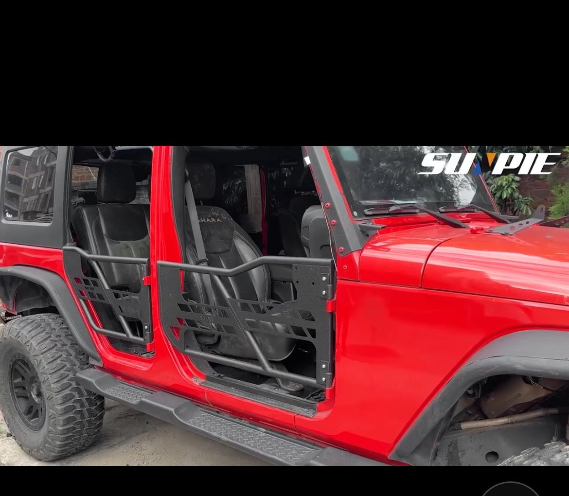 Black Half Tubular Doors For Jeep Wrangler JL Or Gladiator