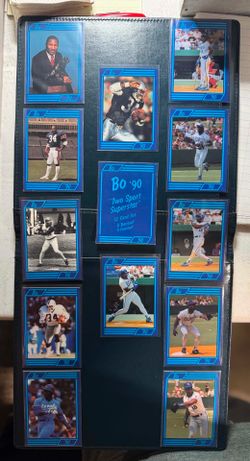 1990 Bo Jackson "Two Sport Superstar" 12-card set, which includes 8 baseball cards and 4 football cards.