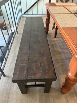 Wooden dining bench.