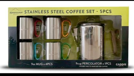 Alpine Mountain Gear 5-piece Stainless Steel Coffee Set