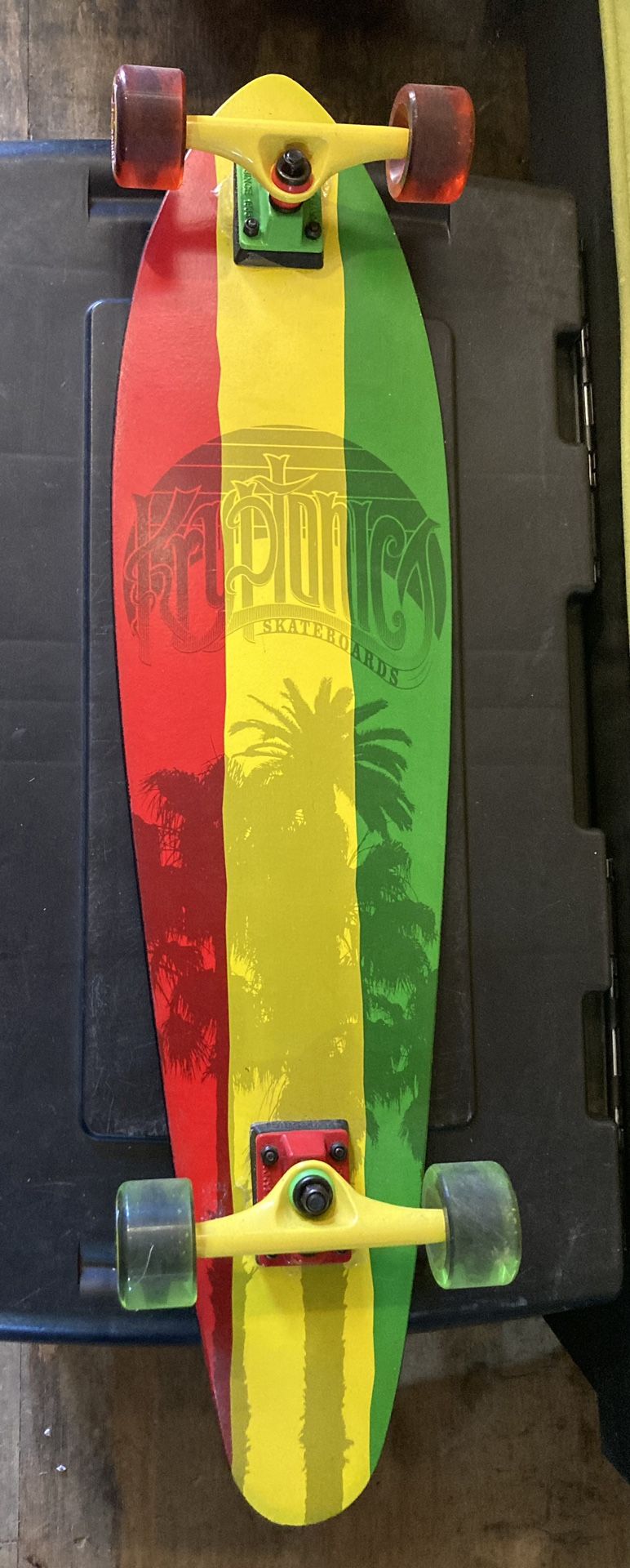 Kriptonics Rasta Palm Longboard Cruiser Skate Deck