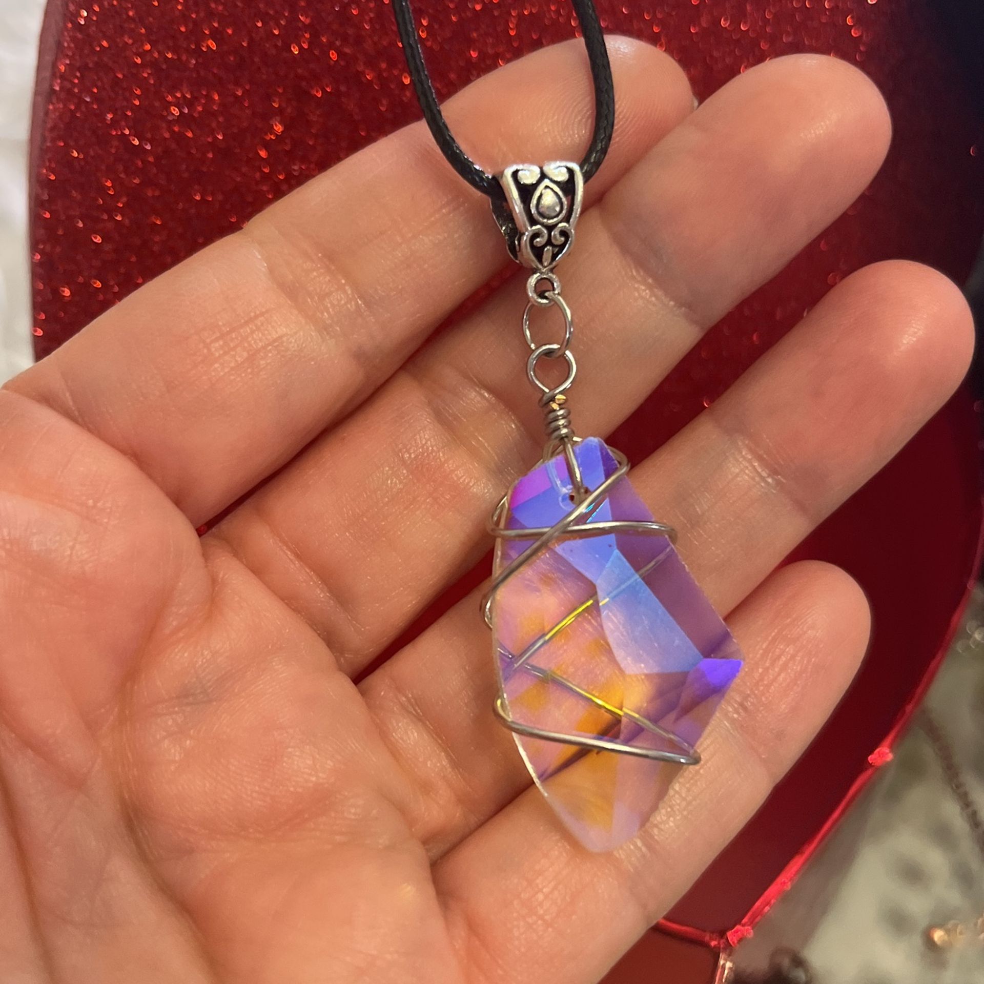 Necklace With Adjustable Black Cord