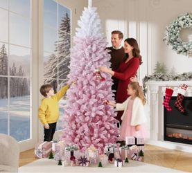 Blush Pink Flocked Artificial Christmas Tree