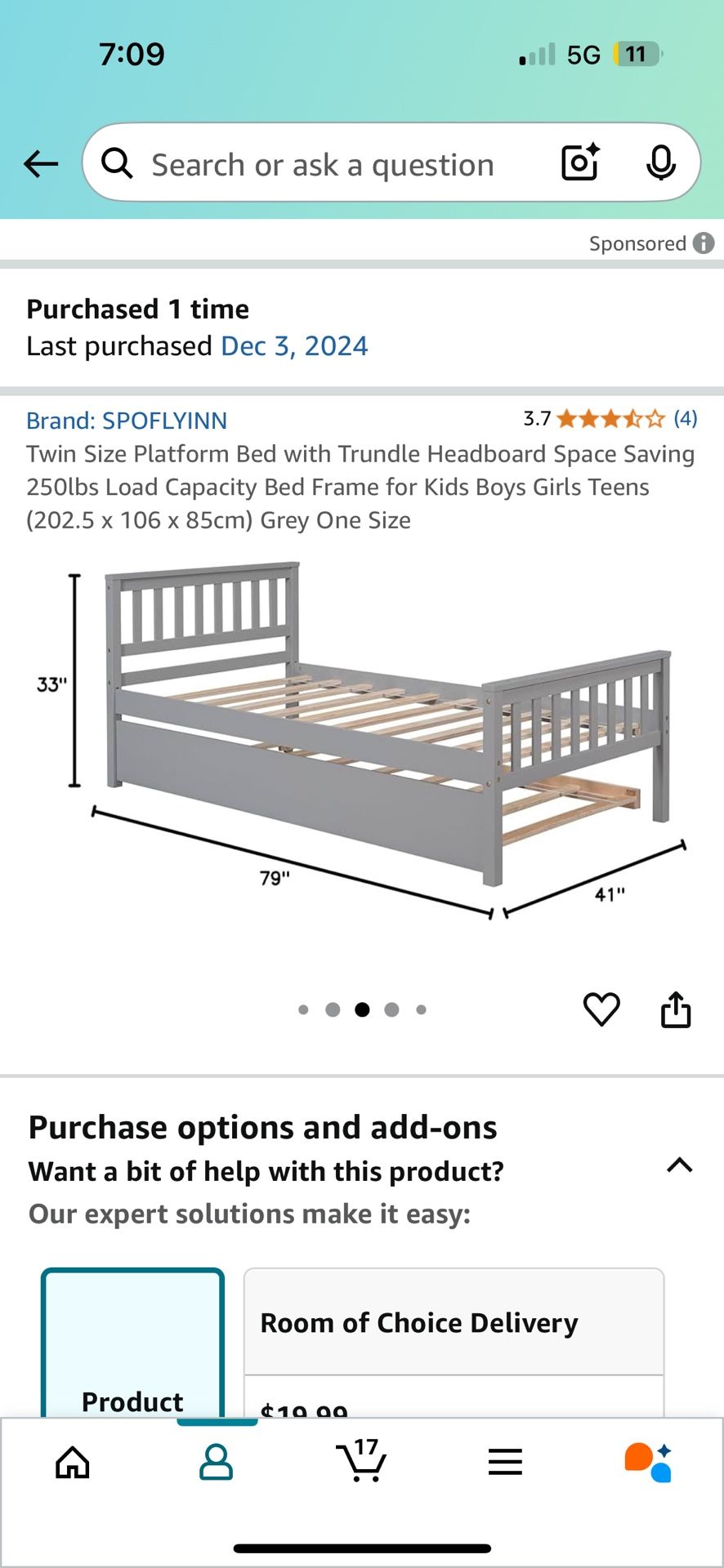 Twin Bed with Trundle