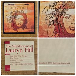 Vtg 1998 The Miseducation of Lauryn Hill Signed 2-sided Promo Poster The Fugees