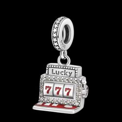 Sterling Silver Slot Machine Charm