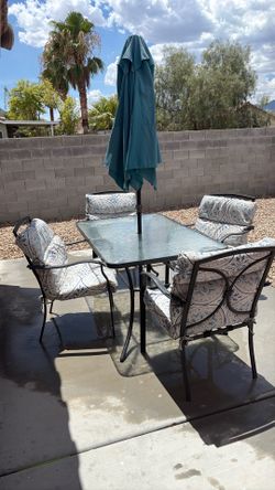 Backyard table with chairs