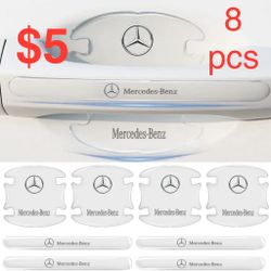 RUNDRIN 8PCS Car Door Handle Scratch Protector for Mercedes Benz Cup Protector for Door Bowl Sticker Anti-Scratches Clear Silicone Car Paint Protectio