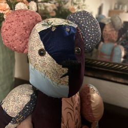Vintage Jointed Patchwork Teddy Bear 16”