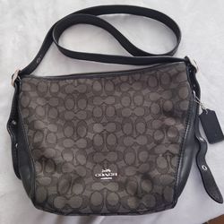 Coach Signature Small Black Smoke Duffelette purse