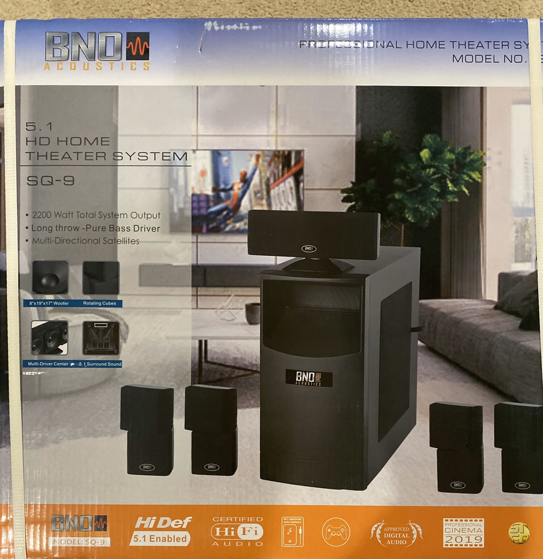 BNO Acoustic HD Home Theater System sq-9