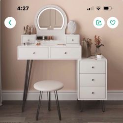 New White Vanity With Led Lights 