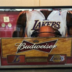 Budweiser Lakers framed Championship medallion