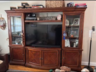 Solid wood entertainment center