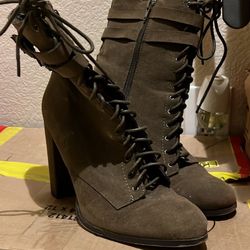 Olive Size 9 Heeled Boots