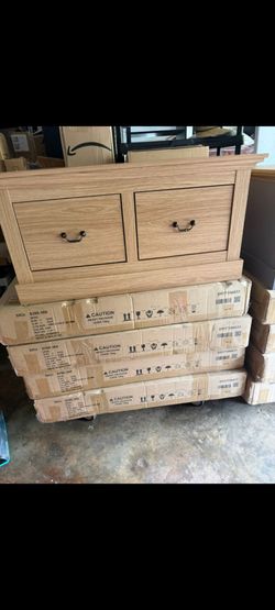 Oak center tables (1) assembled 4 in box