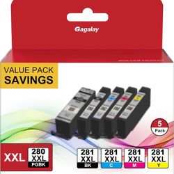 PGI-280 XXL CLI-281 XXL Ink Cartridge Replacement for Canon 281 Ink Cartridges Compatible for Canon Ink 280 and 281 Cartridges Work for TR8620 TR8620A