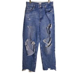 BDG High Rise Baggy Y2K Denim Distressed Jeans