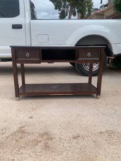 Magnussen Dark Brown Wooden Home Darien Rectangular Sofa/Console Table