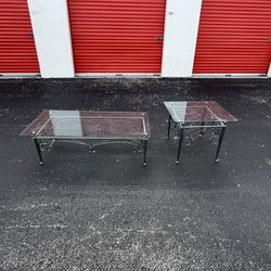 Matching Tempered Glass Coffee Table And End Table!! Free Delivery 