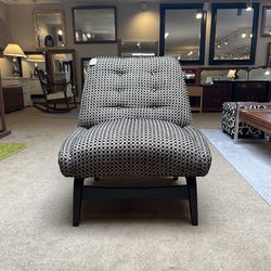Checkered Armless Accent Chair