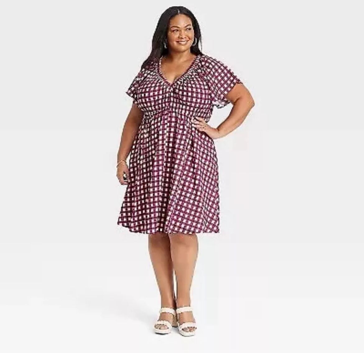 Women's Flutter Short Sleeve Sundress - Ava & Viv XXL