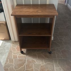 2 shelf cabinet w/wheels (no doors)