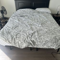 Queen Bed Frame, Headboard And Memory Foam Mattress 