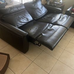 Black leather sofa and love seat recliner all seats recline