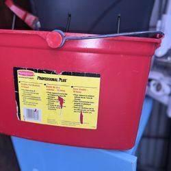 Large Red Two Sided Utility Bucket For Cleaners Etc. 