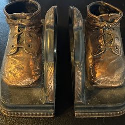 Bronze Baby Shoe Bookends 