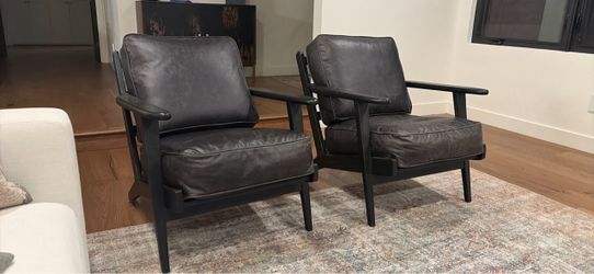 Pottery Barn Raylan Leather Chair