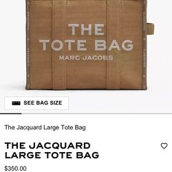 🔥 Marc Jacobs Jacquard Large Tote –Camel– $250 | Retails $350 | w/ Dust Bag