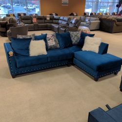 Melon sapphire sale blue sectional sofa