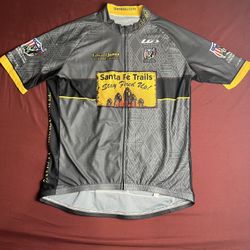 Santa Fe Trail biker jersey (stay Fired Up )Unisex Sz(XL) Gray And Yellow 